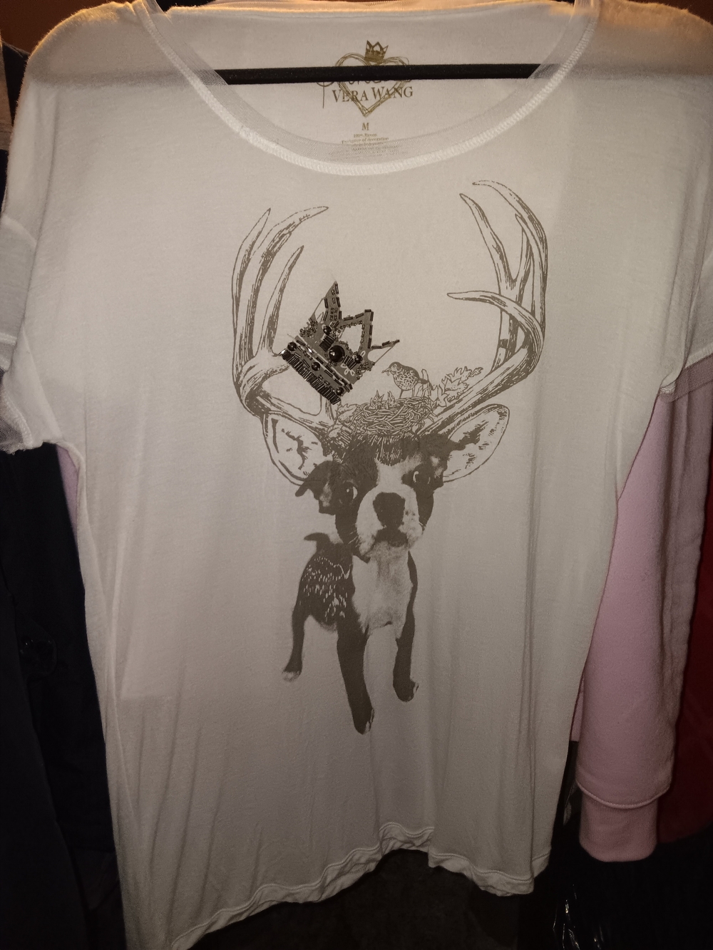 Vera Wang Graphic Tee with Crowned Dog